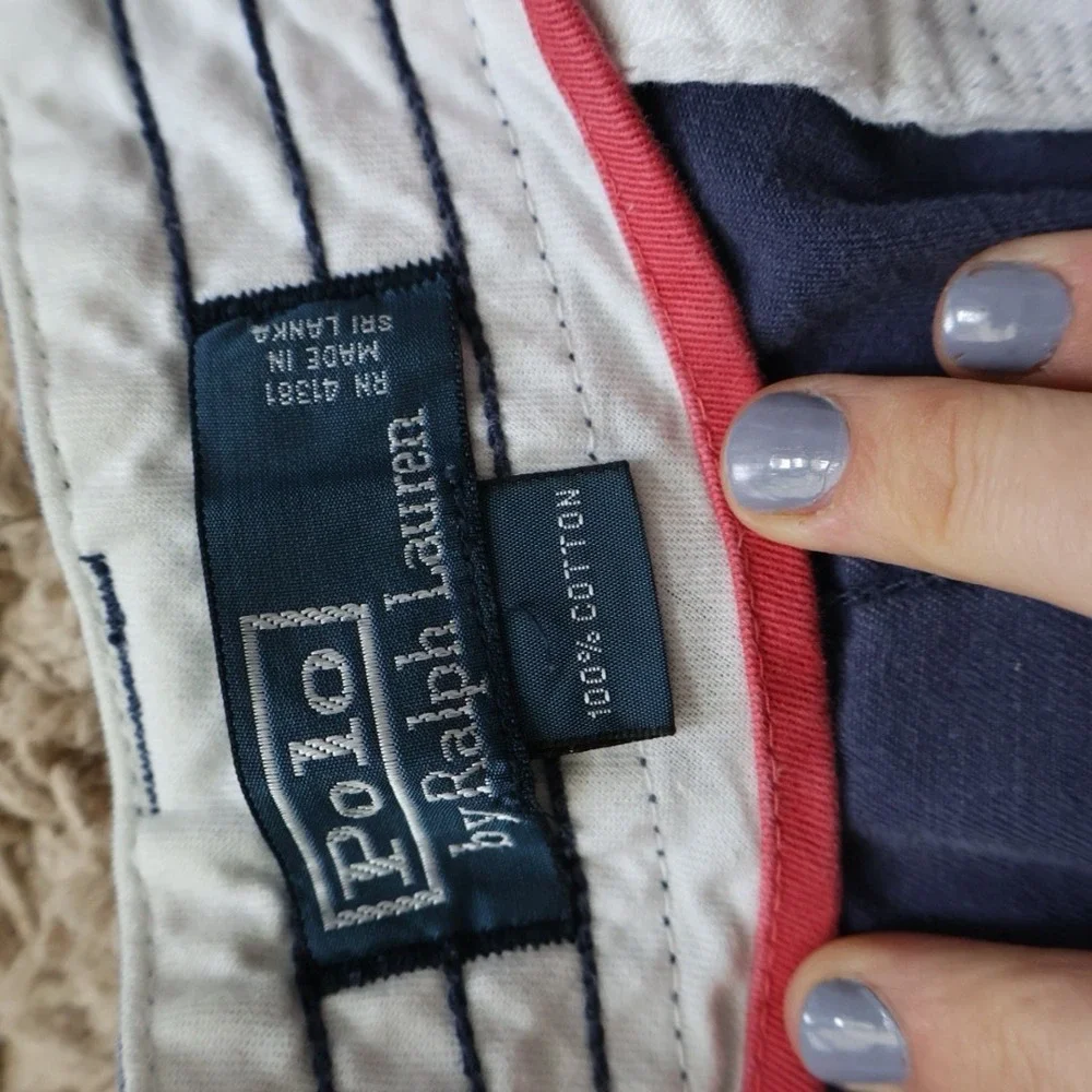 Y2K Polo Ralph Lauren men's navy blue cargo shorts‎ Classic chino 34